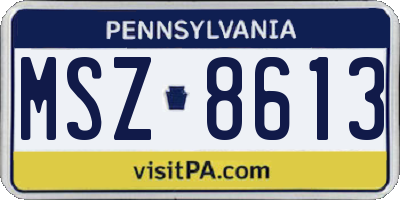 PA license plate MSZ8613