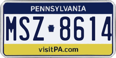 PA license plate MSZ8614