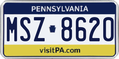 PA license plate MSZ8620