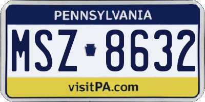 PA license plate MSZ8632