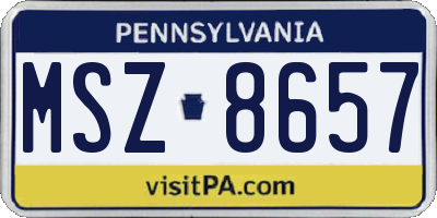 PA license plate MSZ8657