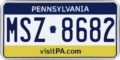 PA license plate MSZ8682