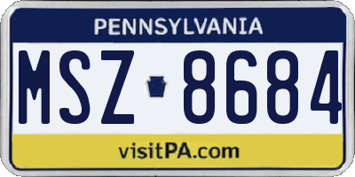 PA license plate MSZ8684