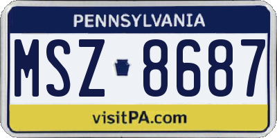 PA license plate MSZ8687