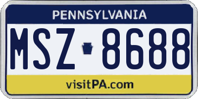 PA license plate MSZ8688