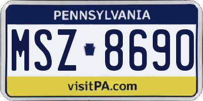 PA license plate MSZ8690