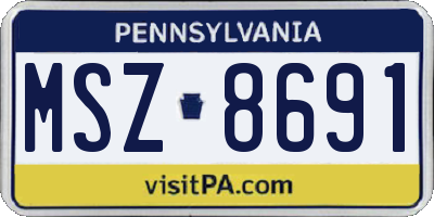 PA license plate MSZ8691
