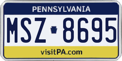 PA license plate MSZ8695