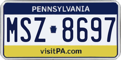 PA license plate MSZ8697