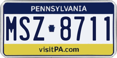 PA license plate MSZ8711