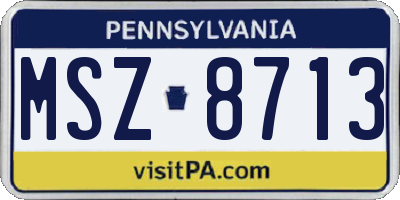 PA license plate MSZ8713