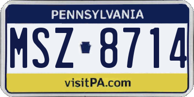 PA license plate MSZ8714
