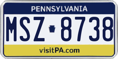PA license plate MSZ8738