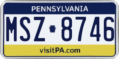 PA license plate MSZ8746