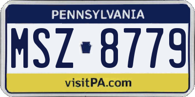 PA license plate MSZ8779