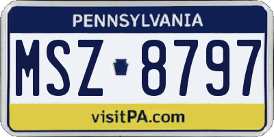 PA license plate MSZ8797