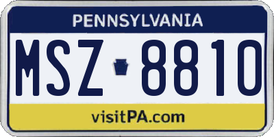 PA license plate MSZ8810