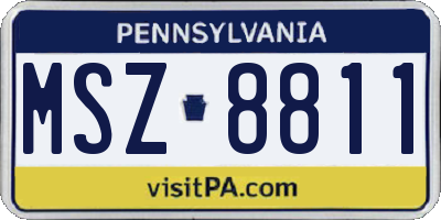 PA license plate MSZ8811