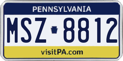 PA license plate MSZ8812