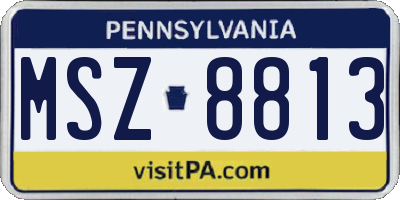 PA license plate MSZ8813