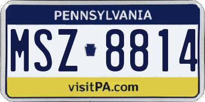 PA license plate MSZ8814
