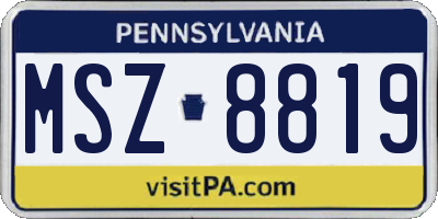 PA license plate MSZ8819