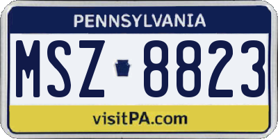 PA license plate MSZ8823