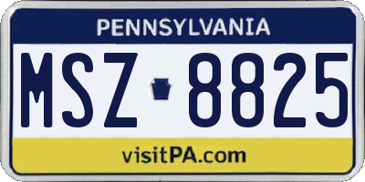 PA license plate MSZ8825