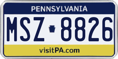 PA license plate MSZ8826