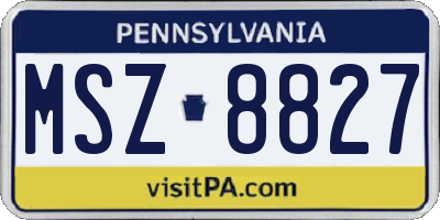 PA license plate MSZ8827
