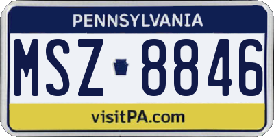 PA license plate MSZ8846