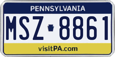 PA license plate MSZ8861