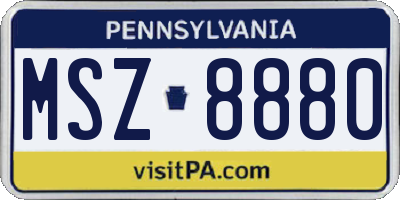 PA license plate MSZ8880