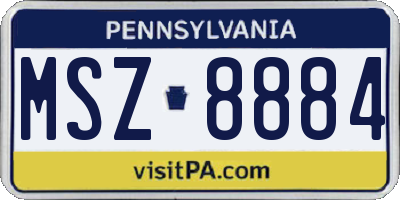 PA license plate MSZ8884