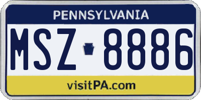 PA license plate MSZ8886