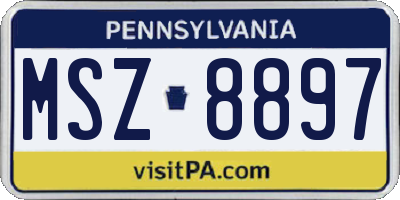 PA license plate MSZ8897