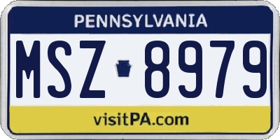 PA license plate MSZ8979