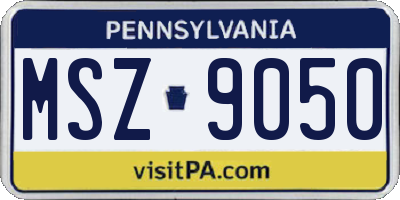 PA license plate MSZ9050
