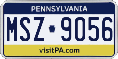 PA license plate MSZ9056