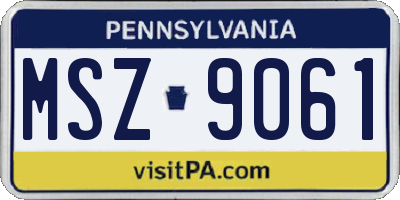PA license plate MSZ9061