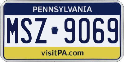 PA license plate MSZ9069