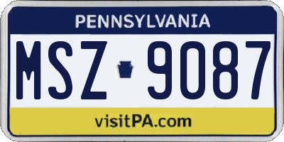 PA license plate MSZ9087