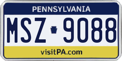 PA license plate MSZ9088