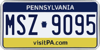PA license plate MSZ9095