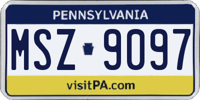 PA license plate MSZ9097