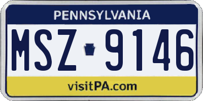 PA license plate MSZ9146