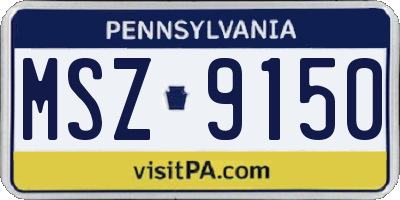 PA license plate MSZ9150