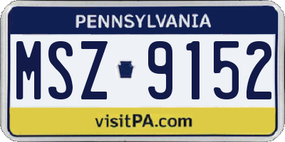 PA license plate MSZ9152