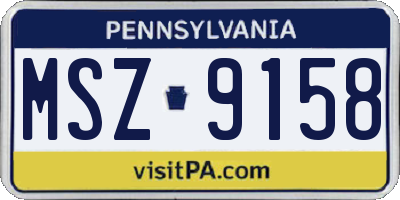 PA license plate MSZ9158