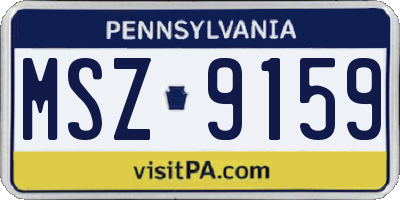 PA license plate MSZ9159